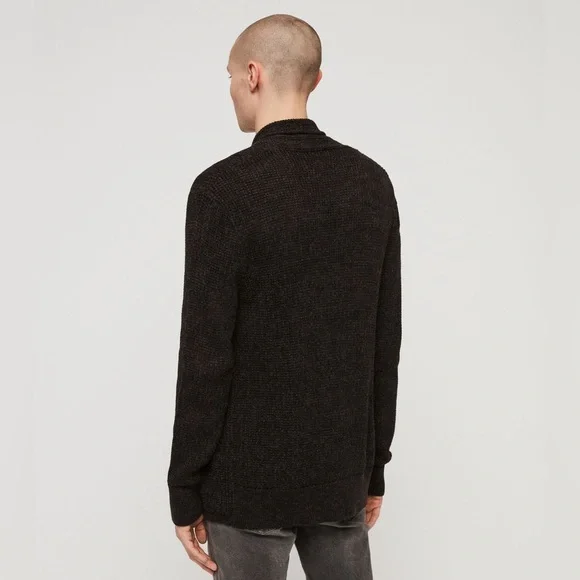 All Saints Oskett Open Cardigan Sweater Charcoal - Picture 2 of 8